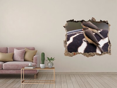 Lyuk 3d fali matrica Madarak a zebra hátán