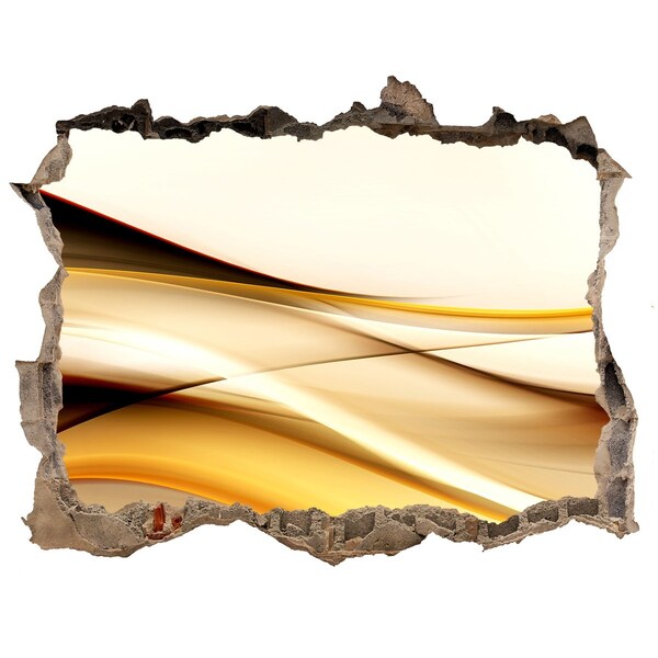 Lyuk 3d fali matrica Arany hullámok egy lyukban a falban