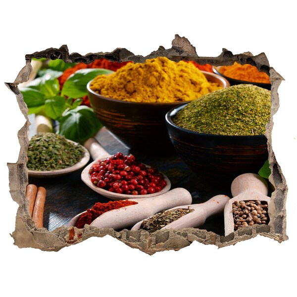 Lyuk 3d fali matrica Színes fűszerek a konyhában