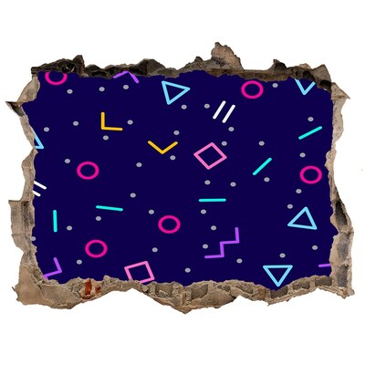 Lyuk 3d fali matrica Színes minta a falon