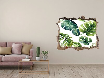 Lyuk 3d fali matrica Trópusi dzsungel a fal mögött