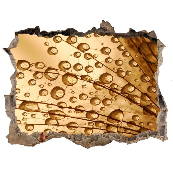 Lyuk 3d fali matrica Egy arany csepp a beton alapon