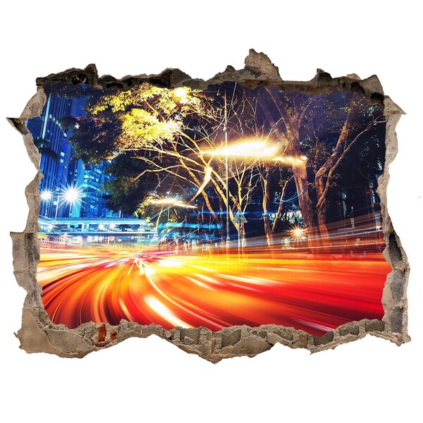 Lyuk 3d fali matrica Egy éjszakai mozgásban lévő város