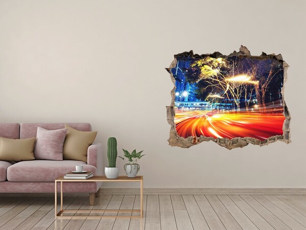 Lyuk 3d fali matrica Egy éjszakai mozgásban lévő város