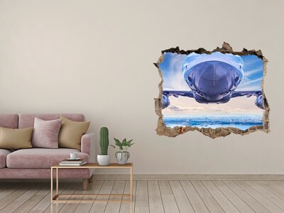 Lyuk 3d fali matrica Egy repülőgép a város felett