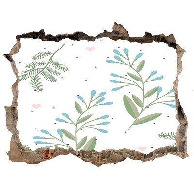 Lyuk 3d fali matrica Zöld kert egy lyukban a falban