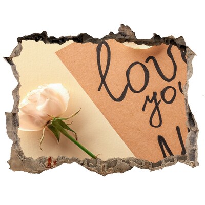 Lyuk 3d fali matrica Egy virág a fal szívében