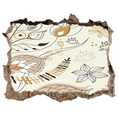 Lyuk 3d fali matrica Tavaszi madarak a kertben