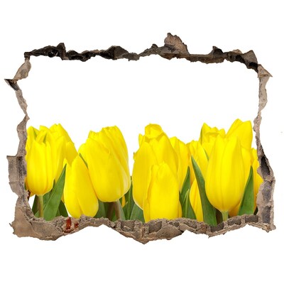 Lyuk 3d fali matrica Sárga tulipánok