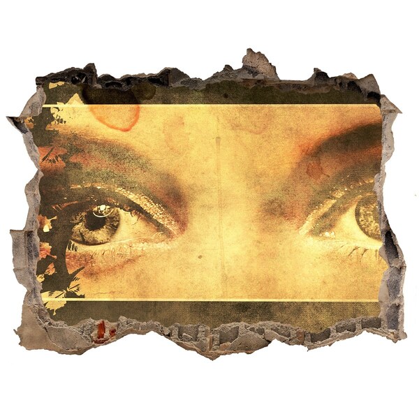 Lyuk 3d fali matrica Szemek a fal mögül