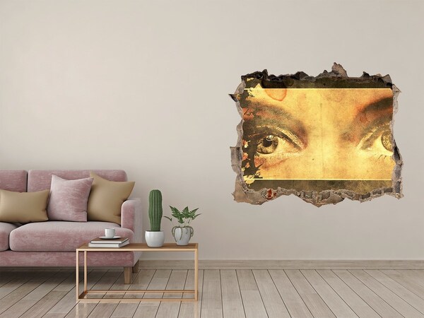 Lyuk 3d fali matrica Szemek a fal mögül