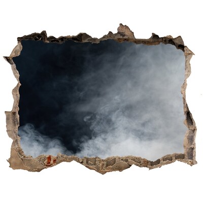 Lyuk 3d fali matrica Egy törött fal, kilátással a felhőre