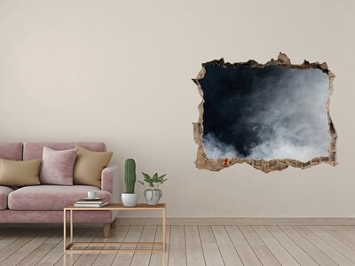 Lyuk 3d fali matrica Egy törött fal, kilátással a felhőre