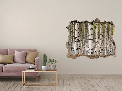 Lyuk 3d fali matrica Nyírfaerdő a fal mögött