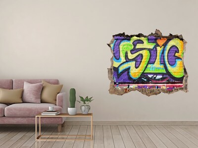 Lyuk 3d fali matrica Graffiti egy sérült falon