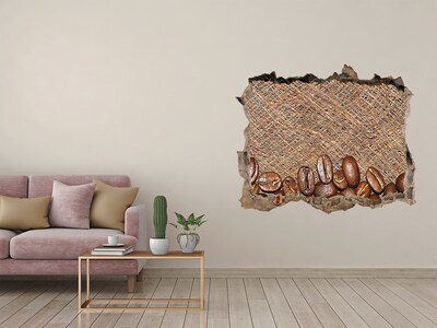 Lyuk 3d fali matrica Kávé egy romos falban