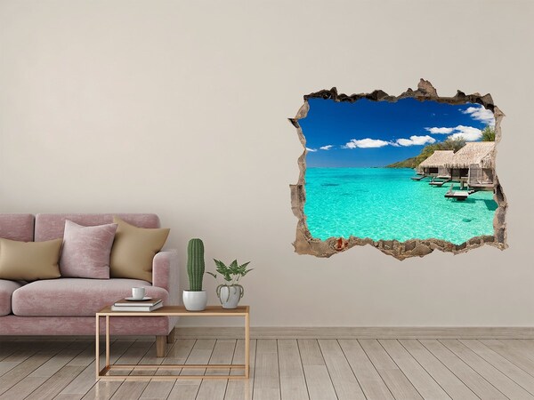 Lyuk 3d fali matrica Paradicsomi lagúna a bungalók között