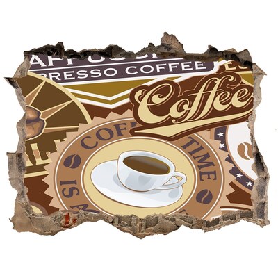 Lyuk 3d fali matrica Kávé élvezet