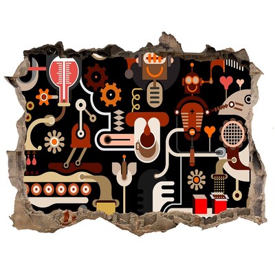 Lyuk 3d fali matrica A robotok futurisztikus világa