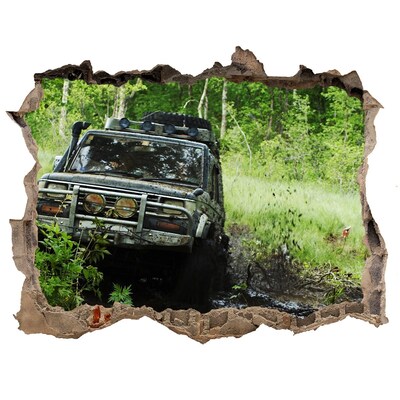 Lyuk 3d fali matrica Jeep erdőben