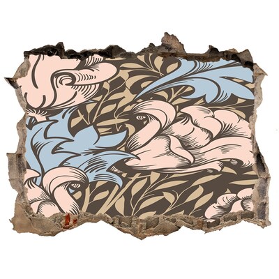 Lyuk 3d fali matrica Lyuk a falban virágminta