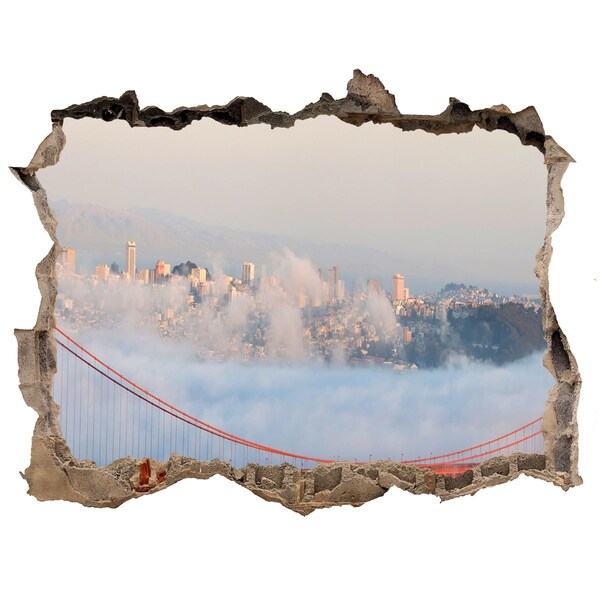 Lyuk 3d fali matrica Golden Gate híd a felhőkben