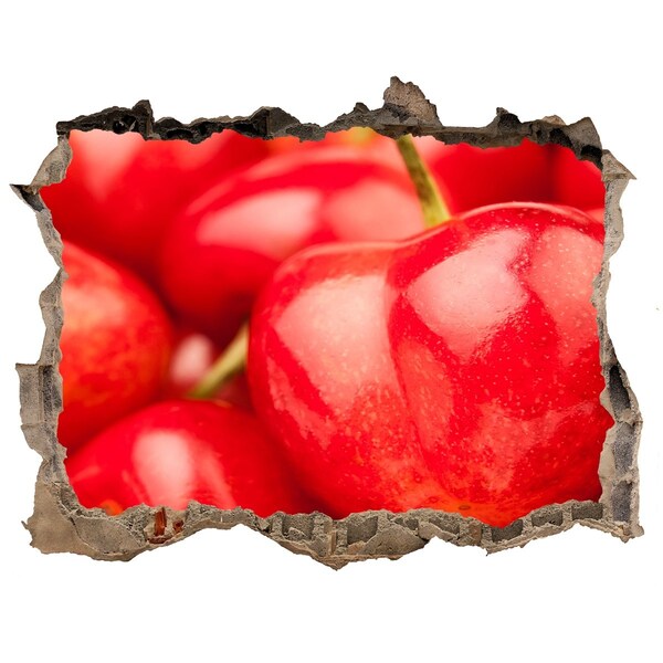 Lyuk 3d fali matrica Lédús cseresznyék egy lyukban a falban