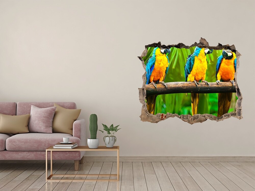 Lyuk 3d fali matrica Papagájok, elágazik