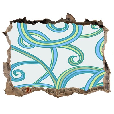 Lyuk 3d fali matrica Színes hullámok a falon a háttérben