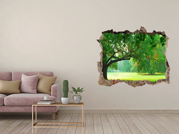 Lyuk 3d fali matrica Zöld park a napsütésben