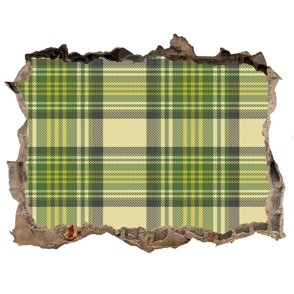 Lyuk 3d fali matrica Zöld kockás minta