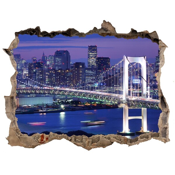 Lyuk 3d fali matrica A híd az éjszakai fényben