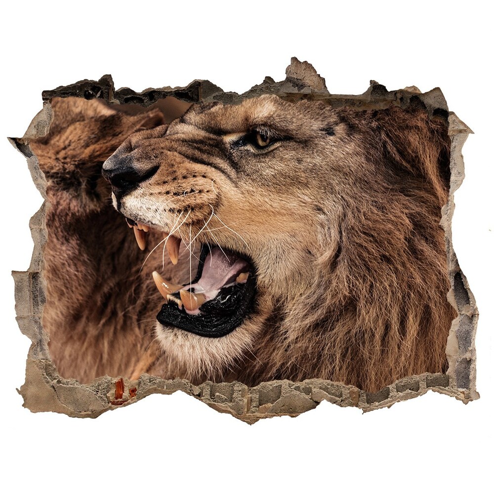 Lyuk 3d fali matrica Ordító oroszlánok