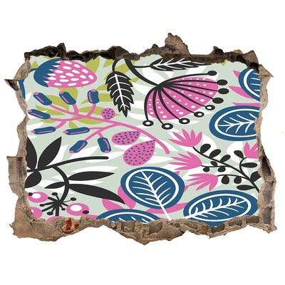 Lyuk 3d fali matrica Trópusi kert egy lyukban