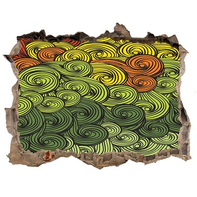 Lyuk 3d fali matrica Színes örvények a falon