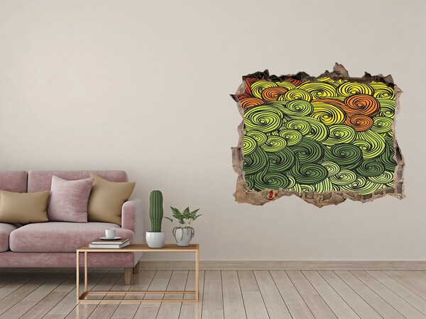 Lyuk 3d fali matrica Színes örvények a falon