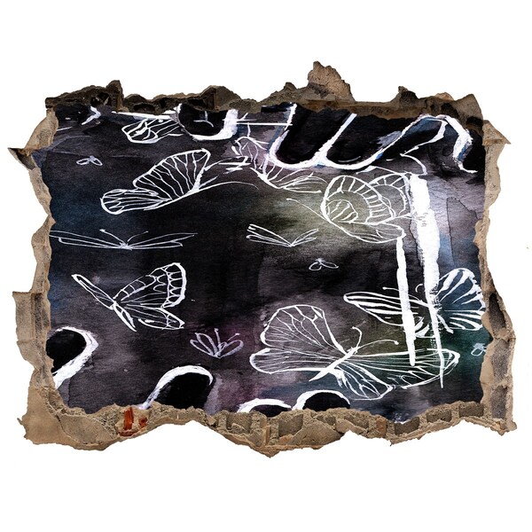 Lyuk 3d fali matrica Pillangók egy varázslatos térben