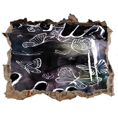 Lyuk 3d fali matrica Pillangók egy varázslatos térben