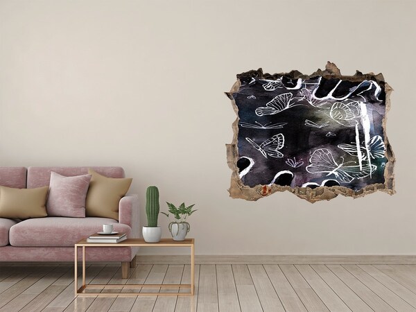 Lyuk 3d fali matrica Pillangók egy varázslatos térben