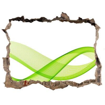 Lyuk 3d fali matrica Zöld hullám a falon lévő lyukban