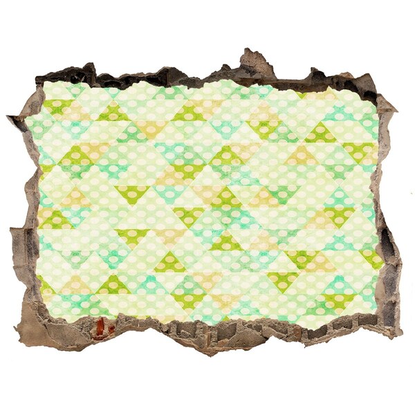 Lyuk 3d fali matrica Színes minták egy lyukban a falban