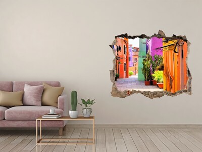 Lyuk 3d fali matrica Egy színes utca Mexikóban