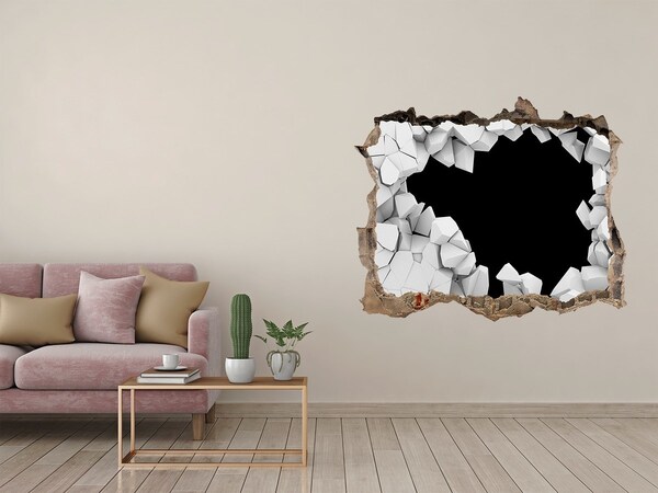 3d-s lyukat fali matrica Egy törött fal, amely az űrre néz
