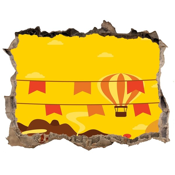 3d-s lyukat fali matrica Léggömbös táj a hegyekben