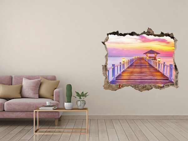 3d-s lyukat fali matrica Naplemente a móló felett