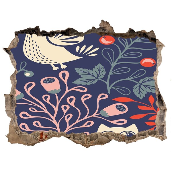 3d-s lyukat fali matrica Virágminta baglyokkal