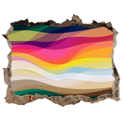 3d-s lyukat fali matrica Színes hullámok beton alapon