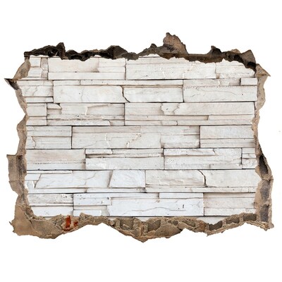 3d-s lyukat fali matrica Egy sérült fal kőburkolattal