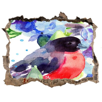 3d-s lyukat fali matrica Egy madár színes kompozícióban