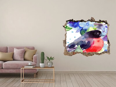 3d-s lyukat fali matrica Egy madár színes kompozícióban